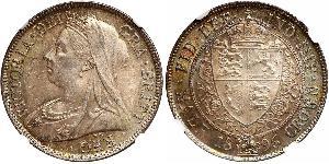 1/2 Crown Vereinigtes Königreich von Großbritannien und Irland (1801-1922) Silber Victoria (1819 - 1901)