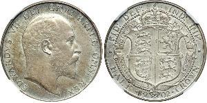 1/2 Crown Vereinigtes Königreich von Großbritannien und Irland (1801-1922) Silber Eduard VII (1841-1910)