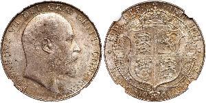 1/2 Crown Vereinigtes Königreich von Großbritannien und Irland (1801-1922) Silber Eduard VII (1841-1910)