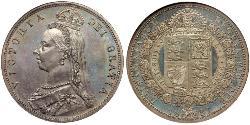 1/2 Crown Vereinigtes Königreich von Großbritannien und Irland (1801-1922) Silber Victoria (1819 - 1901)