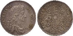 1/2 Crown Kingdom of England (927-1649,1660-1707) Silver Charles II (1630-1685)