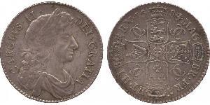 1/2 Crown Kingdom of England (927-1649,1660-1707) Silver Charles II (1630-1685)