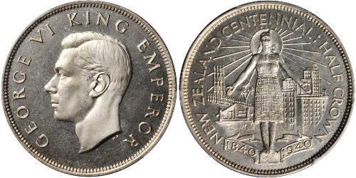 1/2 Crown New Zealand Silver George VI (1895-1952)