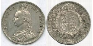1/2 Crown 大不列颠及爱尔兰联合王国 (1801 - 1922) 銀 维多利亚 (英国君主)