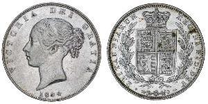 1/2 Crown 大不列颠及爱尔兰联合王国 (1801 - 1922) 銀 维多利亚 (英国君主)