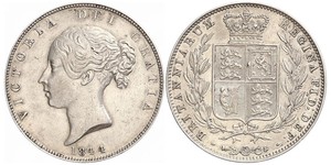 1/2 Crown 大不列颠及爱尔兰联合王国 (1801 - 1922) 銀 维多利亚 (英国君主)