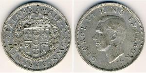 1/2 Crown 新西兰 銀 乔治六世 (1895-1952)