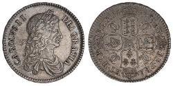 1/2 Crown 英格兰王国 銀 查理二世 (英格兰) (1630 - 1685)