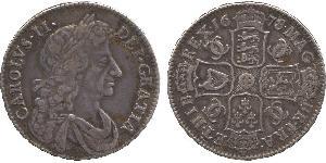1/2 Crown 英格兰王国 銀 查理二世 (英格兰) (1630 - 1685)