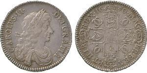 1/2 Crown 英格兰王国 銀 查理二世 (英格兰) (1630 - 1685)