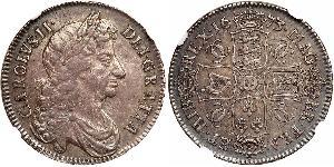 1/2 Crown 英格兰王国 銀 查理二世 (英格兰) (1630 - 1685)