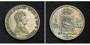 1/2 Daler Norvegia Argento Jean-Baptiste Jules Bernadotte (1763-1844)