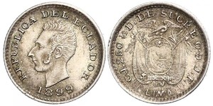 1/2 Decimo Ecuador (1830 - ) Argento 