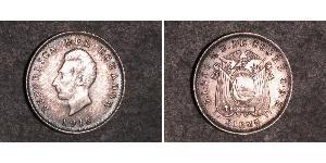 1/2 Decimo Ecuador (1830 - ) Silver 
