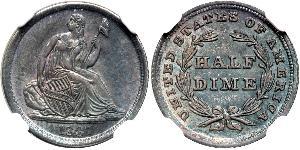 1/2 Dime / 5 Cent États-Unis d