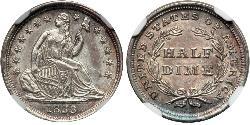 1/2 Dime / 5 Cent Estados Unidos de América (1776 - ) Cobre/Plata 