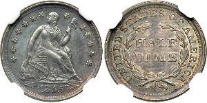 1/2 Dime / 5 Cent Estados Unidos de América (1776 - ) Cobre/Plata 