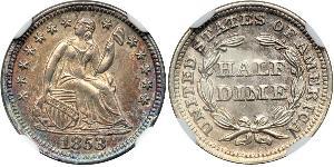 1/2 Dime / 5 Cent Estados Unidos de América (1776 - ) Cobre/Plata 