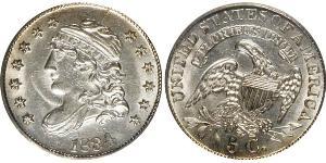 1/2 Dime / 5 Cent Estados Unidos de América (1776 - ) Cobre/Plata 