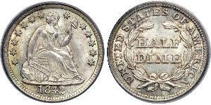 1/2 Dime / 5 Cent Estados Unidos de América (1776 - ) Cobre/Plata 