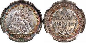 1/2 Dime / 5 Cent Estados Unidos de América (1776 - ) Cobre/Plata 