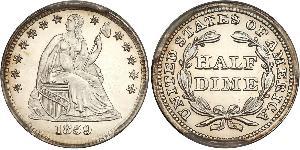 1/2 Dime / 5 Cent Estados Unidos de América (1776 - ) Cobre/Plata 