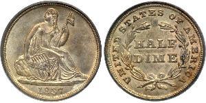 1/2 Dime / 5 Cent Estados Unidos de América (1776 - ) Cobre/Plata 