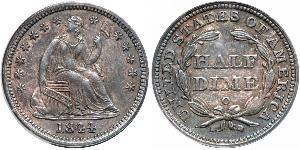 1/2 Dime / 5 Cent USA (1776 - ) Copper/Silver 