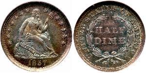 1/2 Dime / 5 Cent USA (1776 - ) Copper/Silver 