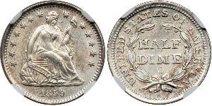 1/2 Dime / 5 Cent Stati Uniti d