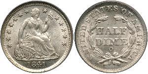 1/2 Dime / 5 Cent Stati Uniti d