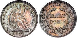1/2 Dime / 5 Cent Vereinigten Staaten von Amerika (1776 - ) Silber/Kupfer 