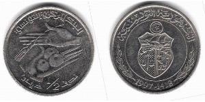 1/2 Dinar 突尼西亞 銅/镍 
