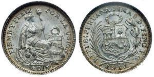 1/2 Dinero Pérou Argent 