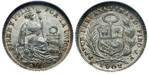 1/2 Dinero Perú Plata 