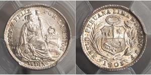 1/2 Dinero Perú Plata 