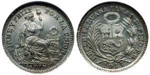 1/2 Dinero Perú Plata 