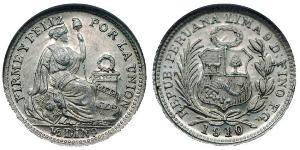 1/2 Dinero Peru Silber 