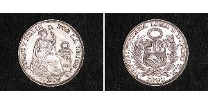 1/2 Dinero Peru Silber 