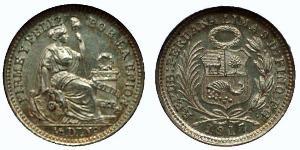 1/2 Dinero Peru Silber 