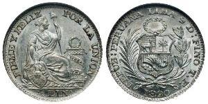 1/2 Dinero Peru Silber 