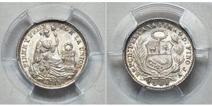 1/2 Dinero Peru Silber 