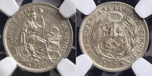 1/2 Dinero Peru Silber 