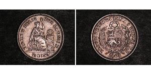 1/2 Dinero Peru Silber 