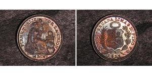 1/2 Dinero Peru Silber 