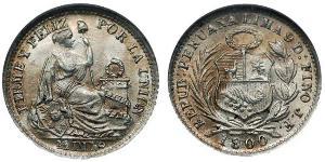 1/2 Dinero Peru Silber 