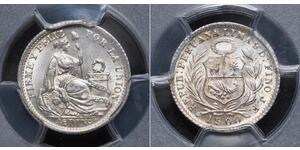 1/2 Dinero Peru Silber 