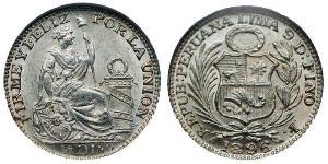 1/2 Dinero Peru Silber 