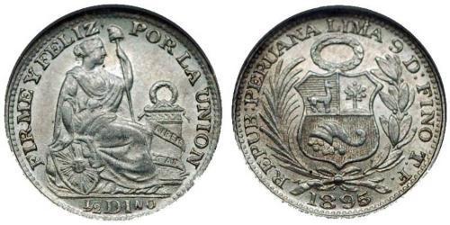 1/2 Dinero Peru Silber 