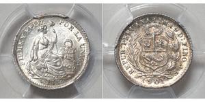 1/2 Dinero Peru Silver 